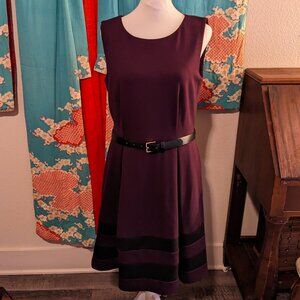 Plum purple and Black Classic Dress